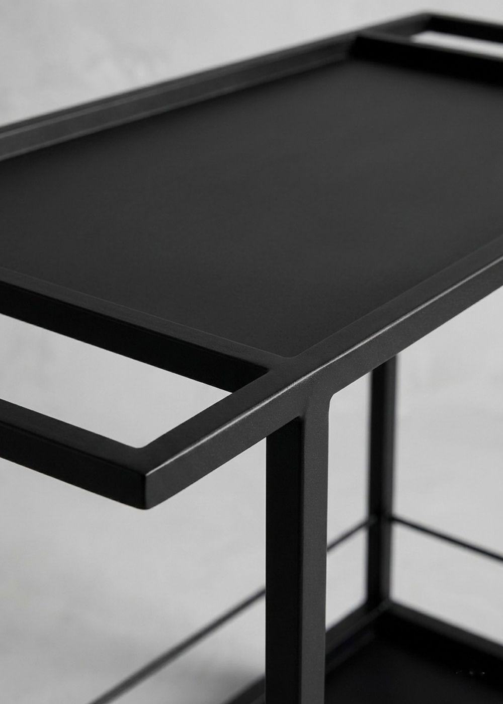 Carro Bar Metálico Maasi Negro 87x40x80 Hecho a Mano-6