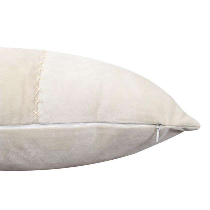 Cojín Felpa Gris, Crudo, Beige-1