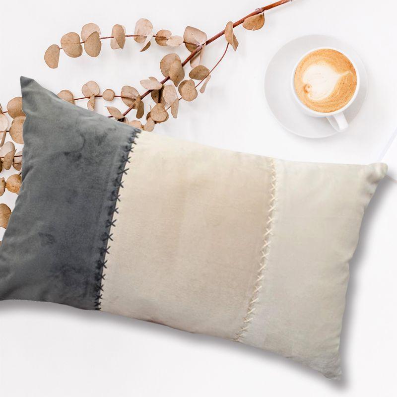 Cojín Felpa Gris, Crudo, Beige-0