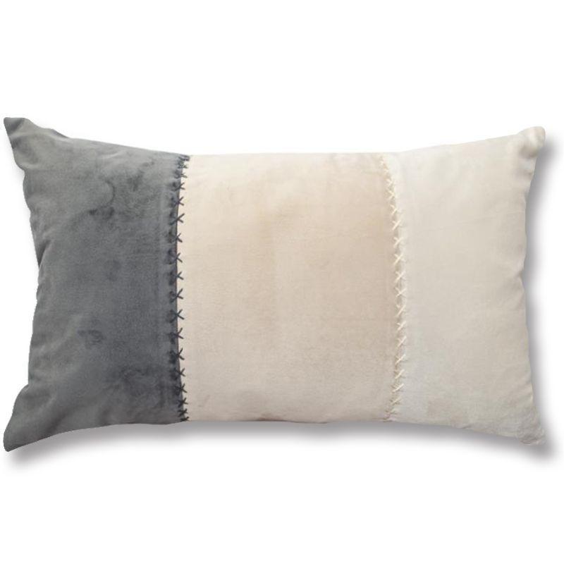 Cojín Felpa Gris, Crudo, Beige-2