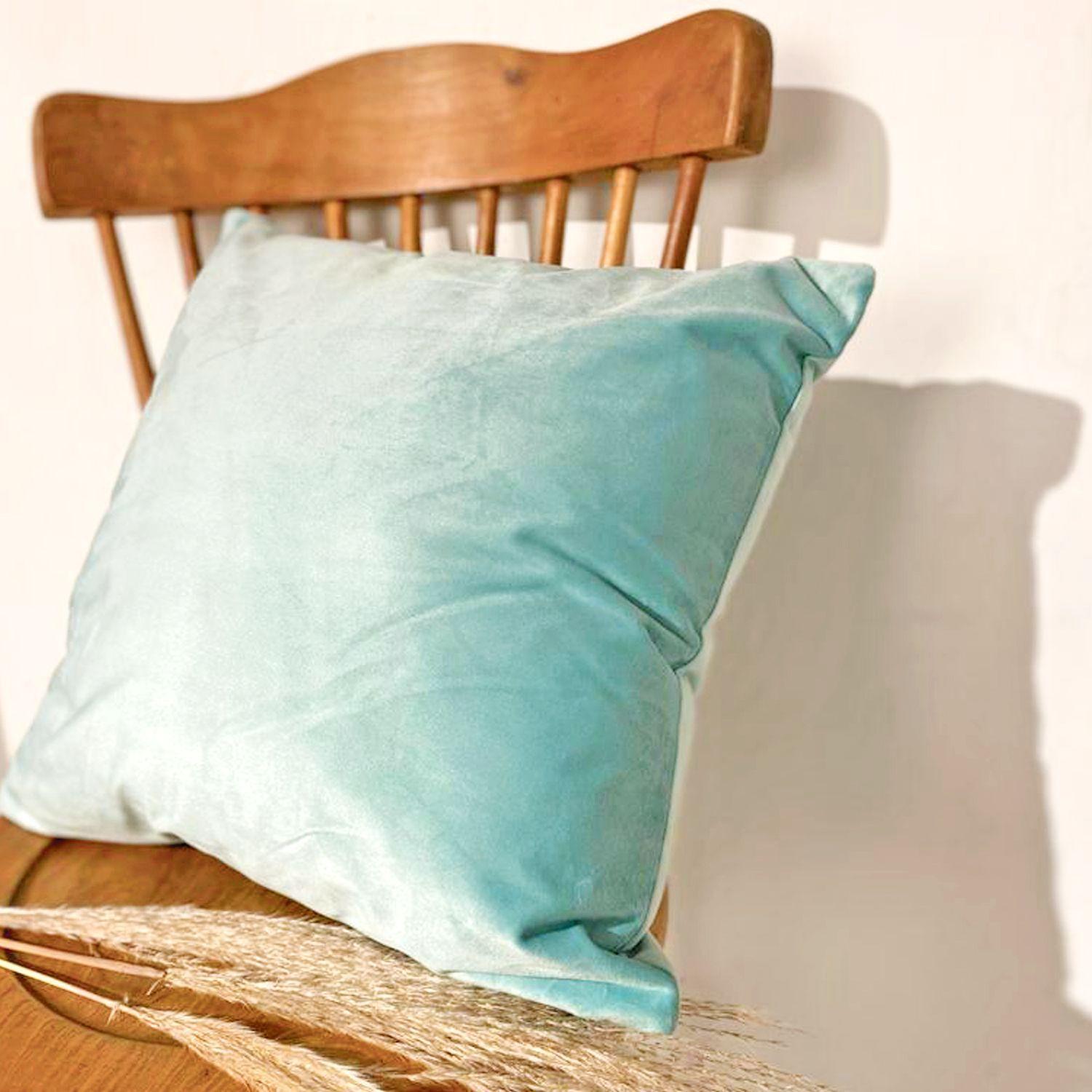 Cojín Verde Menta Terciopelo Velvet-1