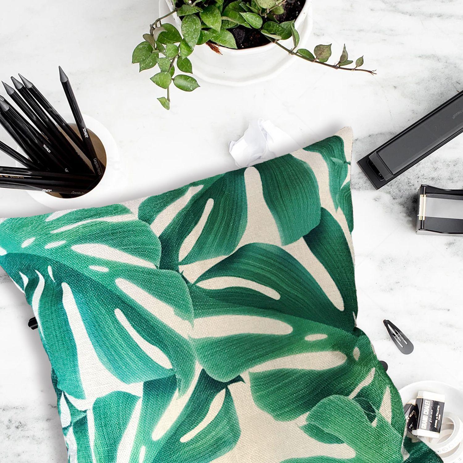 Cojín Verde Hojas-1