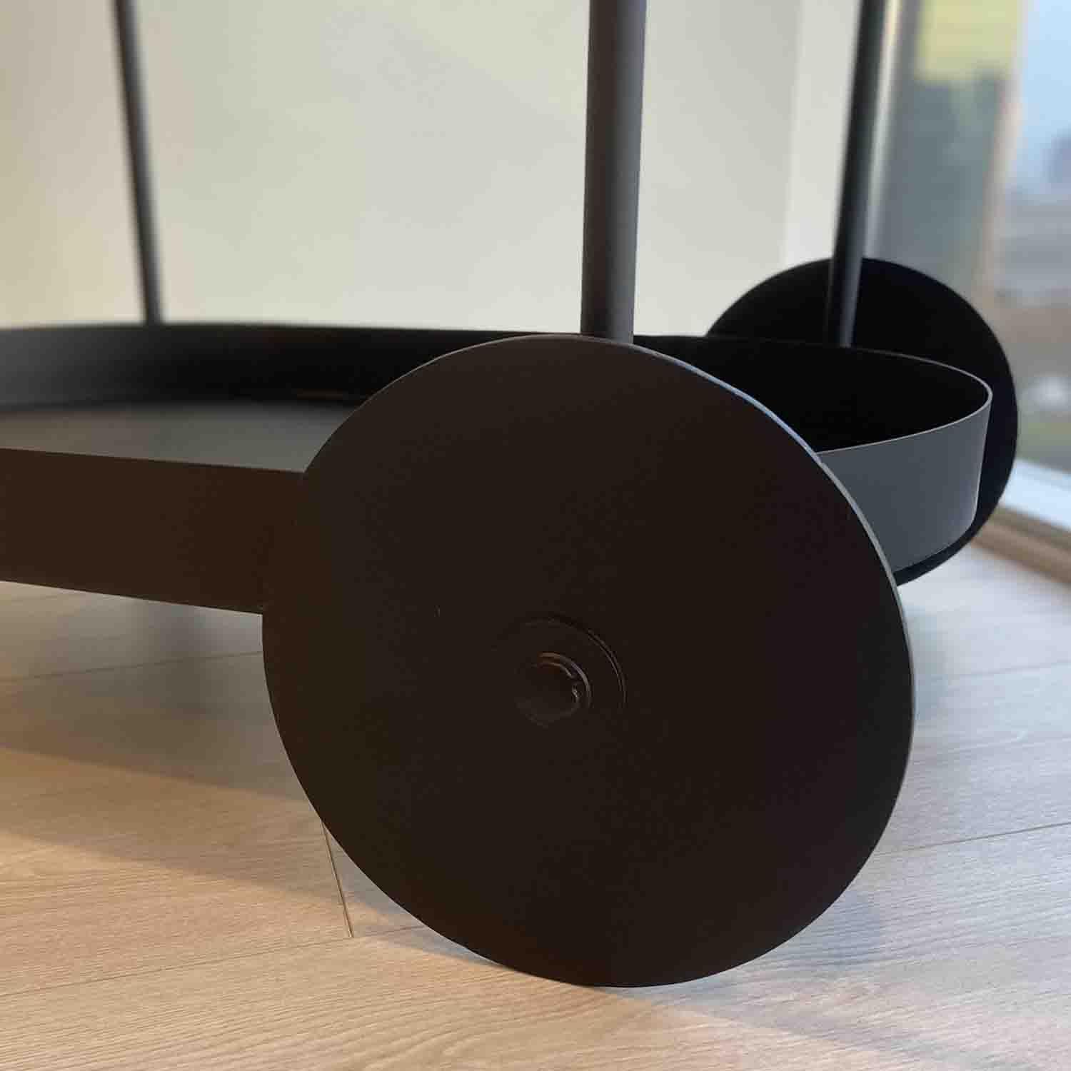 Carro Bar Metálico Nesna Negro 80x52x72 cm Hecho a Mano-5