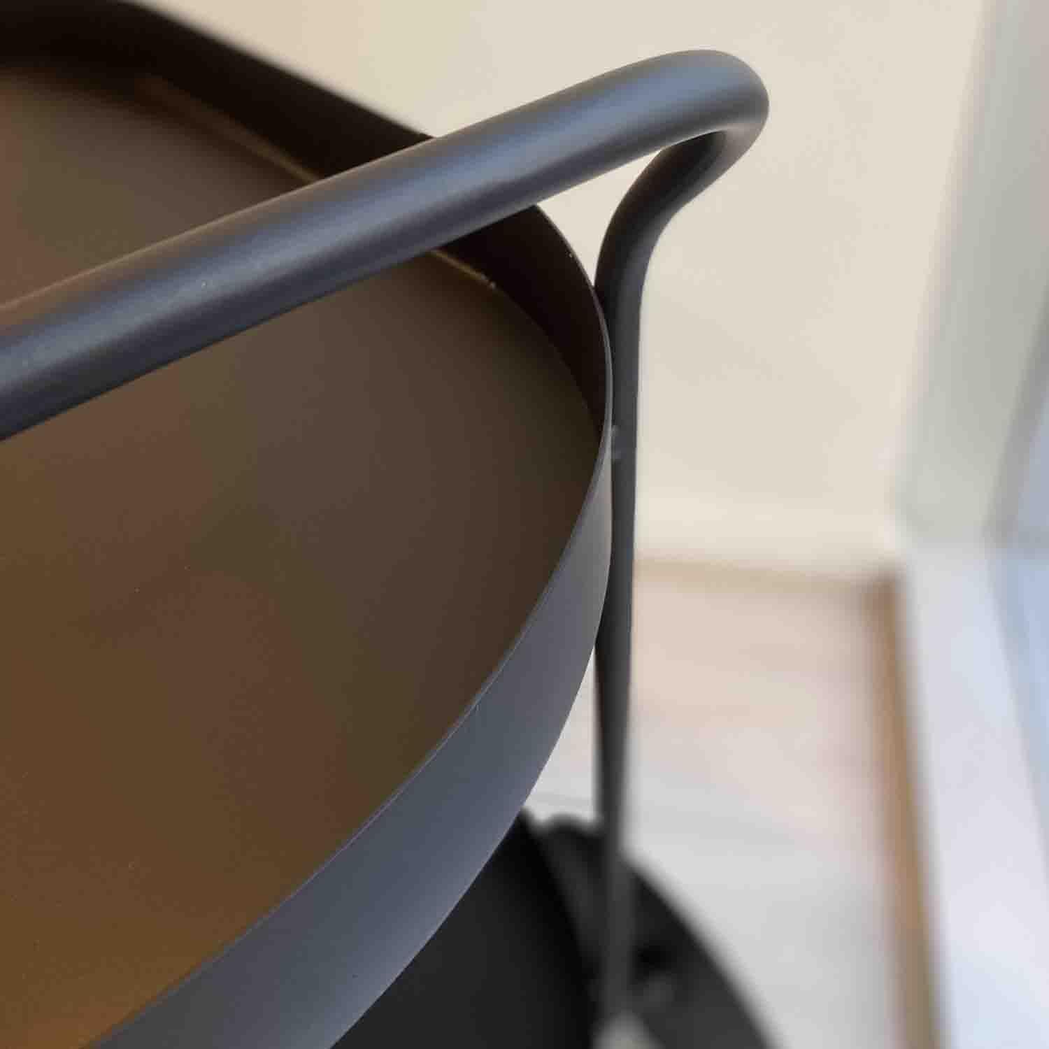 Carro Bar Metálico Nesna Negro 80x52x72 cm Hecho a Mano-6