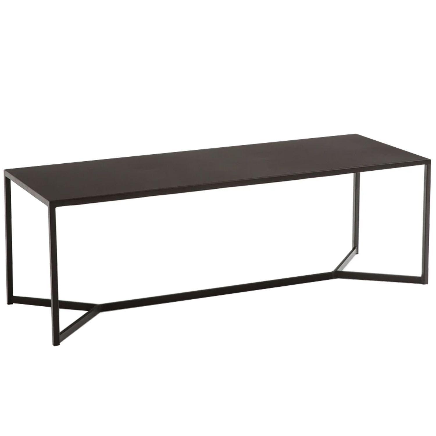 Mesa Centro Gotha Metálica Color Negro 120x50x40 Hecho a Mano-2