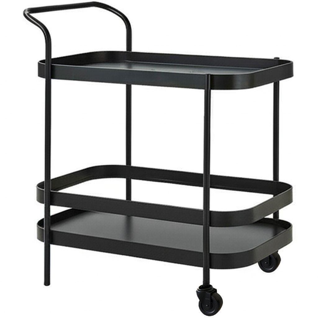 Carro Bar Metálico Atna Negro 85x78x49 Hecho a Mano-3