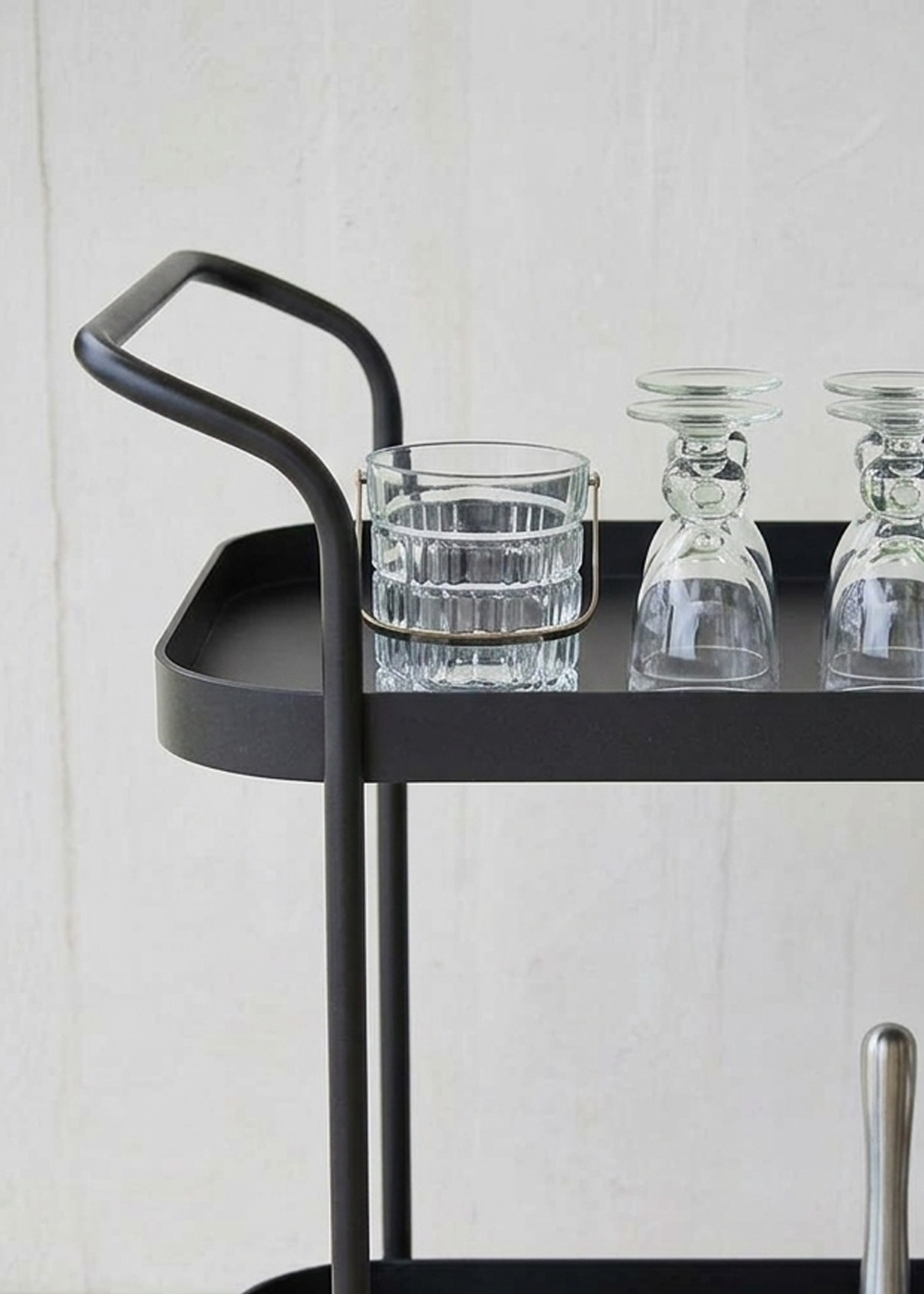 Carro Bar Metálico Atna Negro 85x78x49 Hecho a Mano-3
