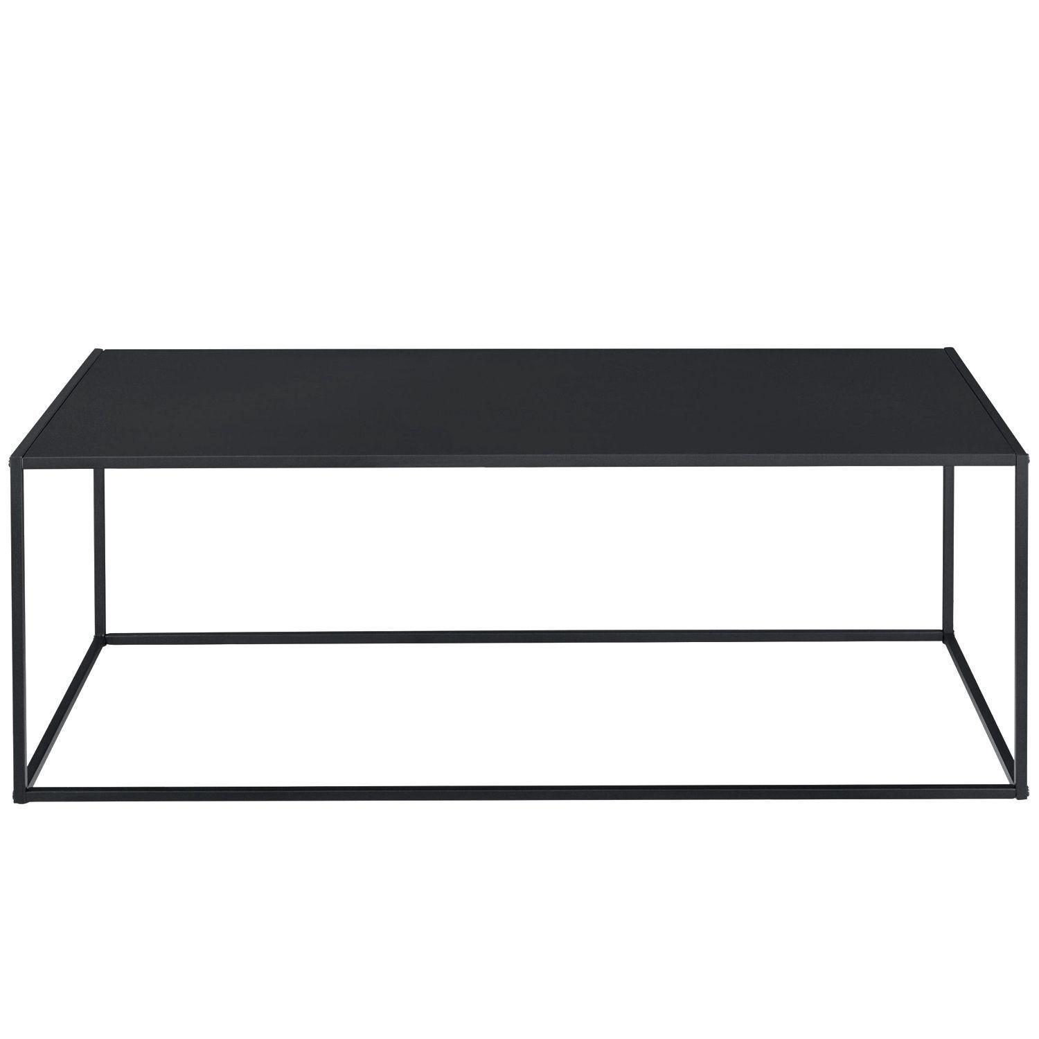 Mesa Centro Metálica Leknes Color Negro 100x50x40 Hecho a Mano-3