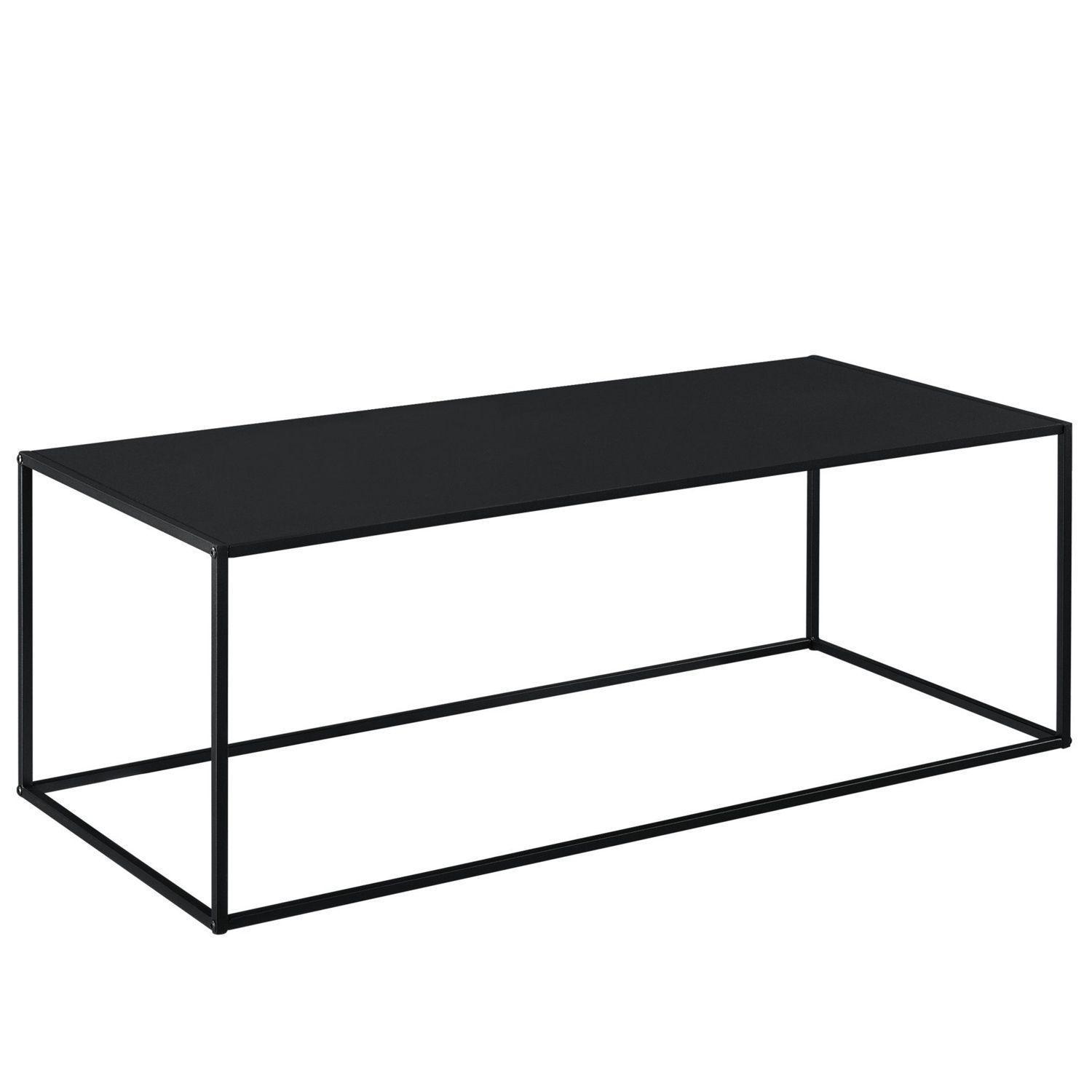 Mesa Centro Metálica Leknes Color Negro 100x50x40 Hecho a Mano-1