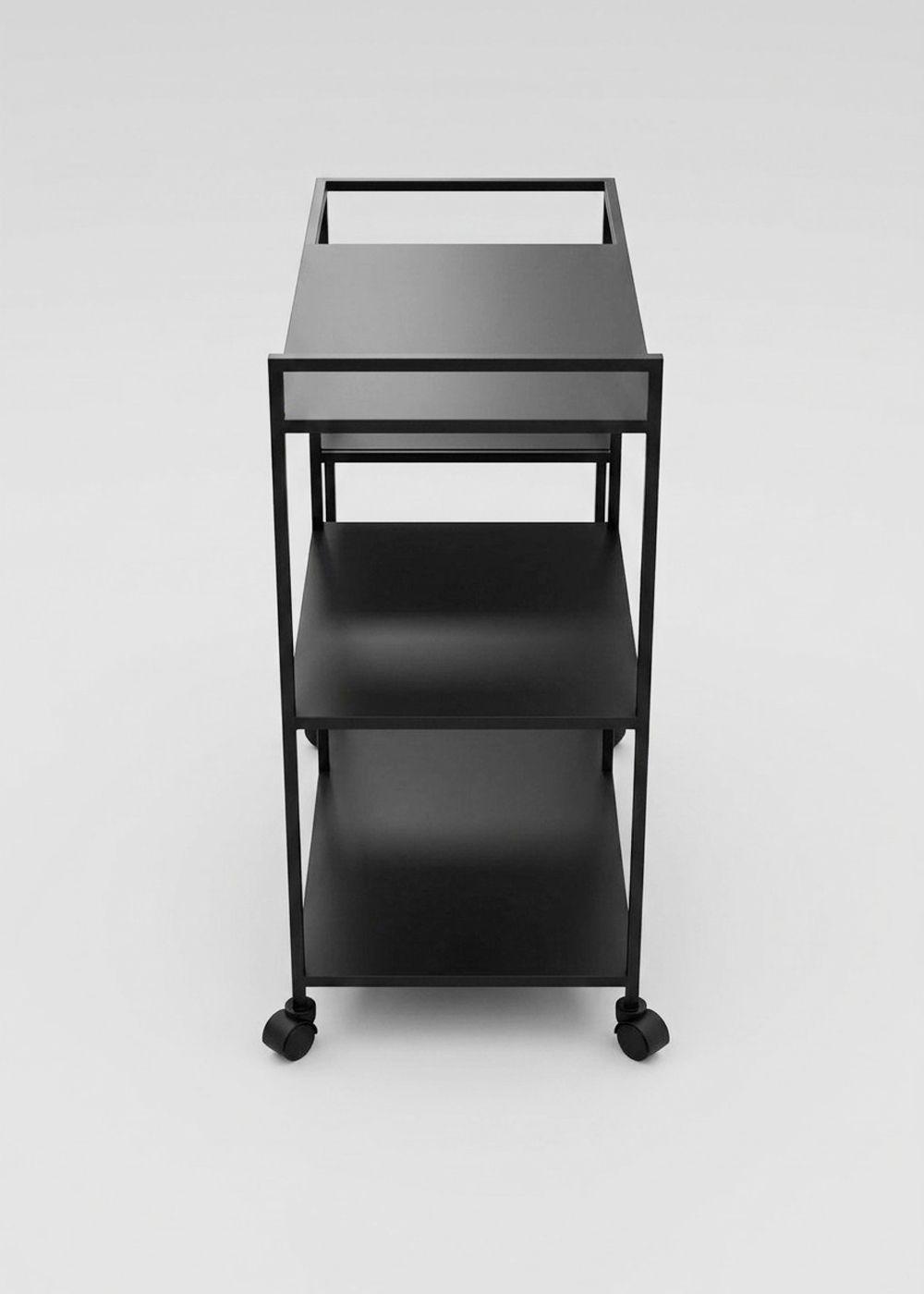 Carro Organizador Bar Bud Metálico Negro 78x40x85 Hecho a mano-4