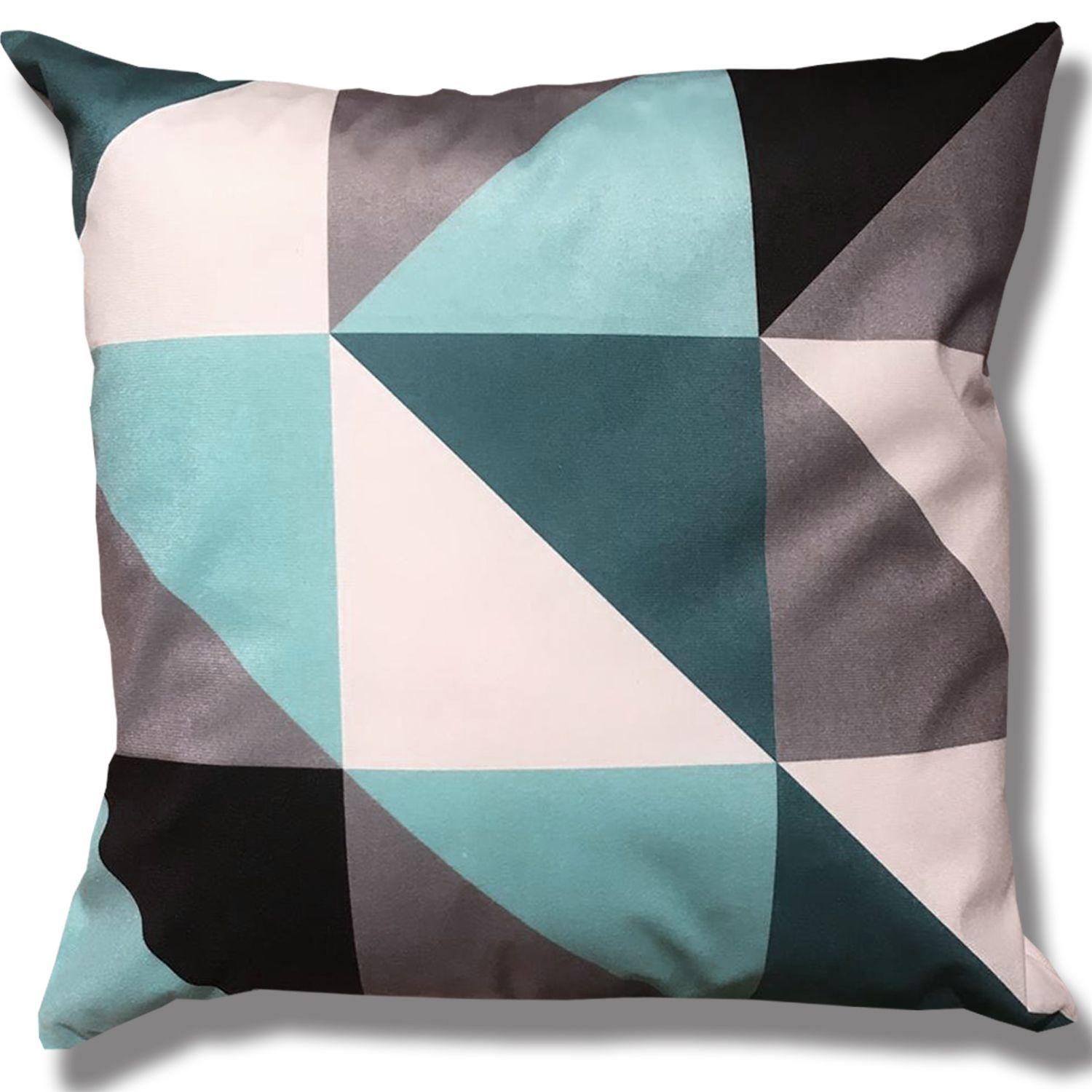 Cojín Triángulos Azul-0