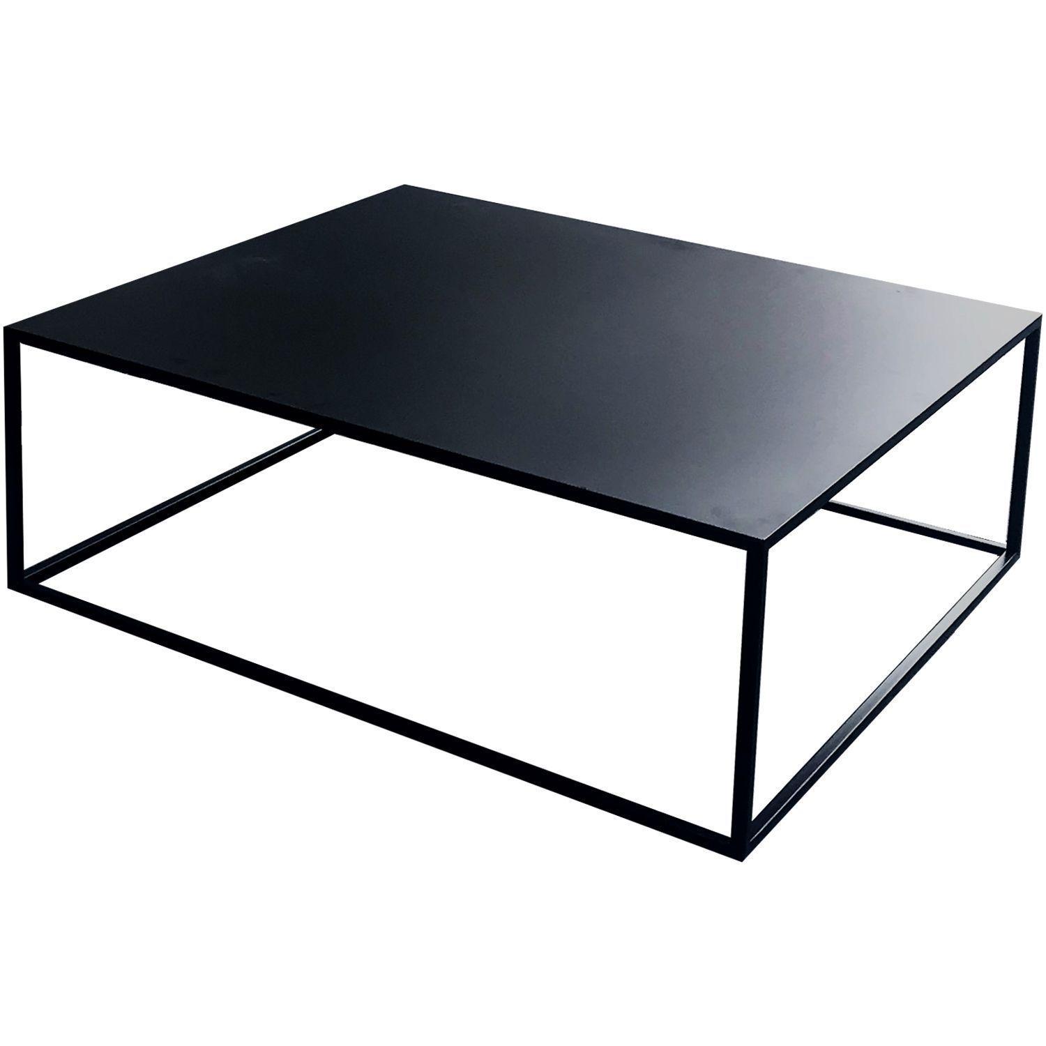 Mesa de Centro Grub Metálica Color Negro 90x90x35 Hecho a Mano-0