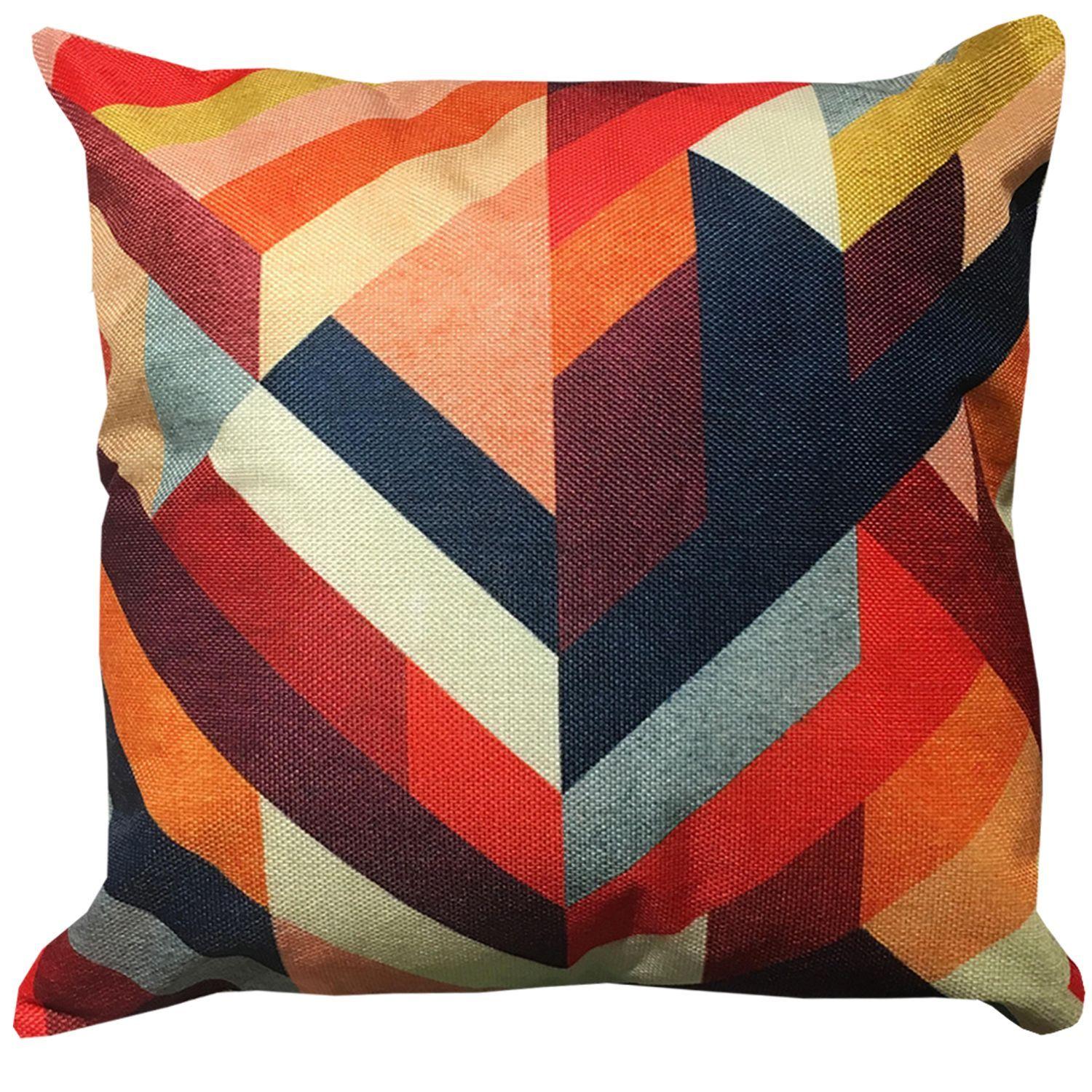 Cojín Rojizo Geométrico 45x45-0