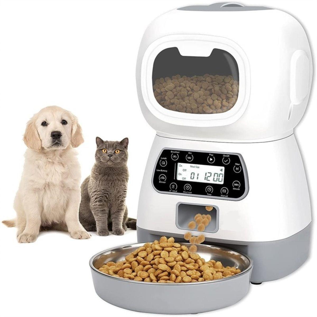 Dispensador Automático Alimento Comida Mascota Perro Gato-0