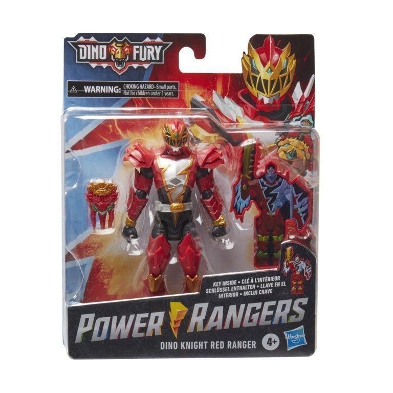 Figura Power Rangers Dinofury Con Llave Knight Ranger Rojo-1