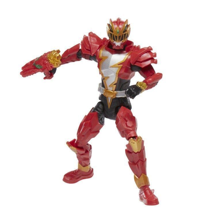 Figura Power Rangers Dinofury Con Llave Knight Ranger Rojo-2