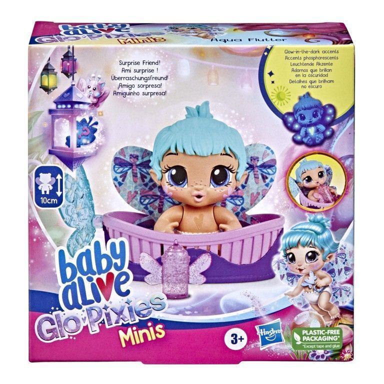Muñeca Baby Alive Glo Pixies Minis Aqua Flutter-1