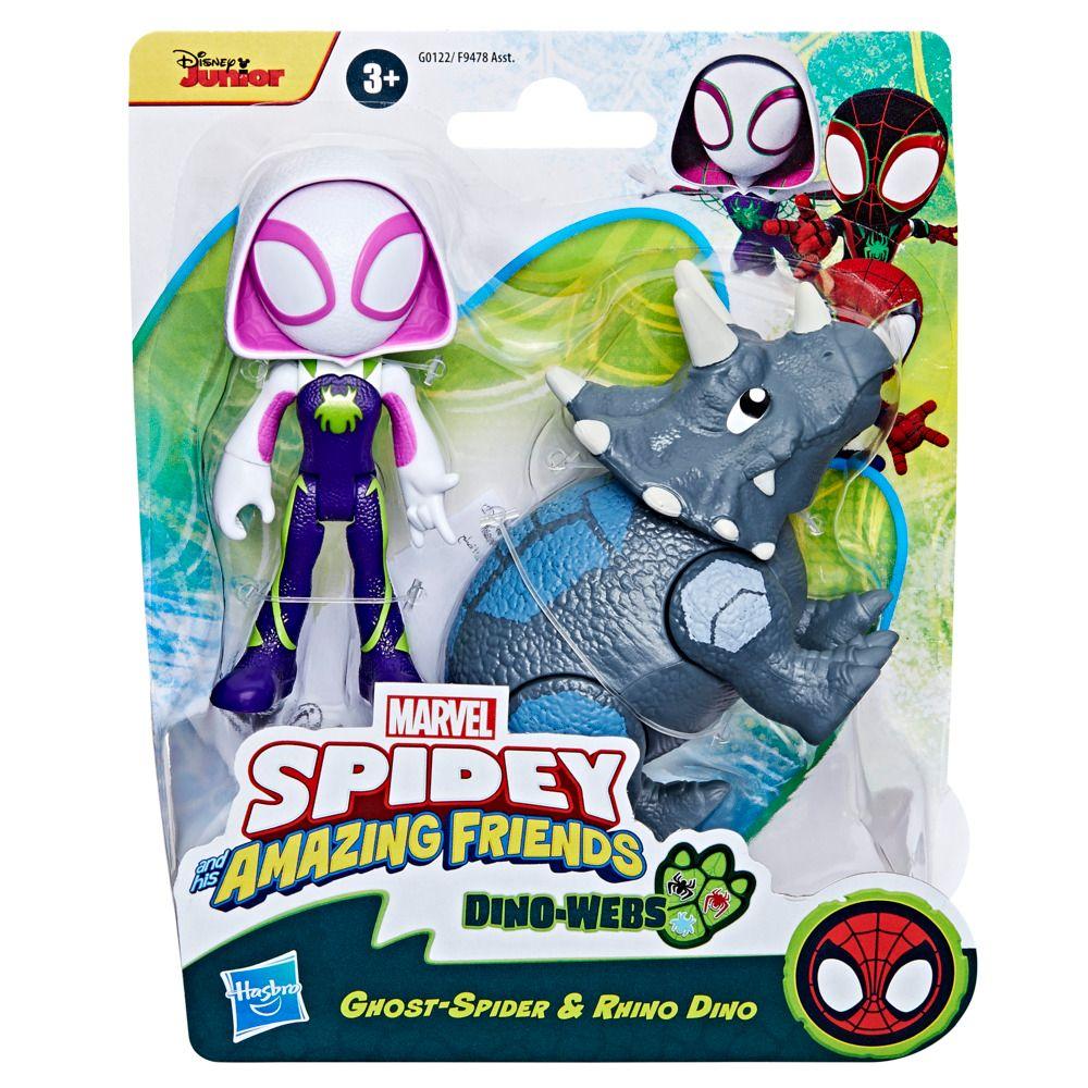 Figura de Acción Spidey & His Amazing Friends Dino-Webs Ghost-Spider y Rhino Dino-1