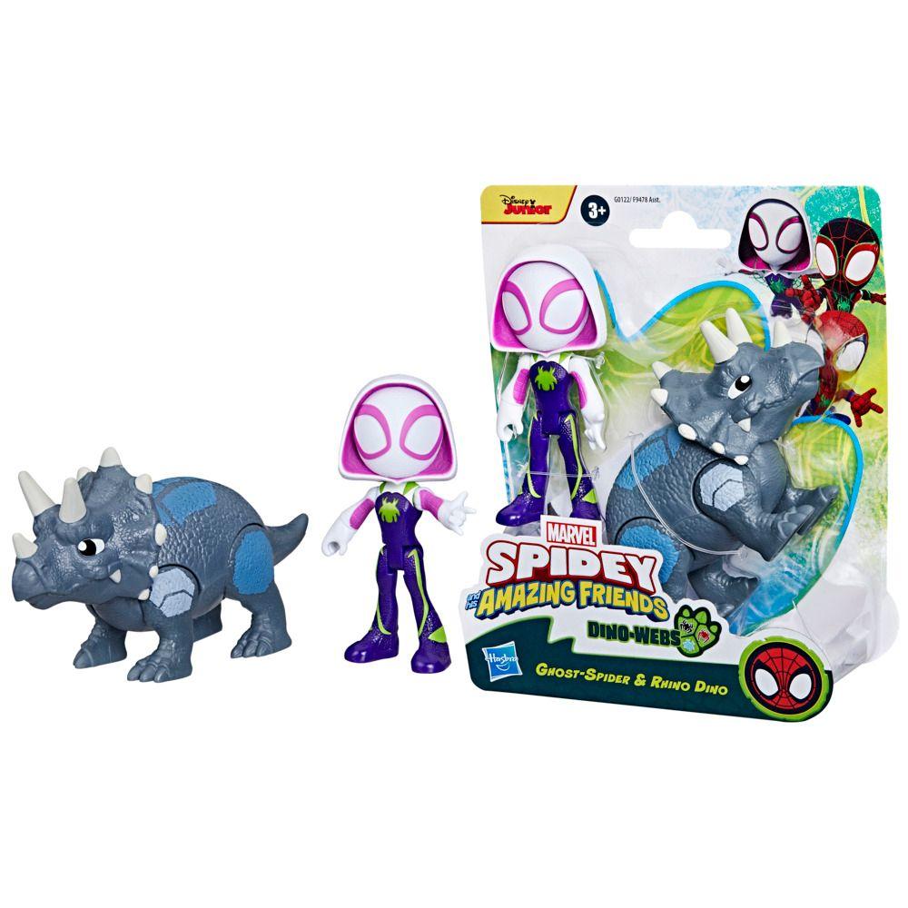 Figura de Acción Spidey & His Amazing Friends Dino-Webs Ghost-Spider y Rhino Dino-2