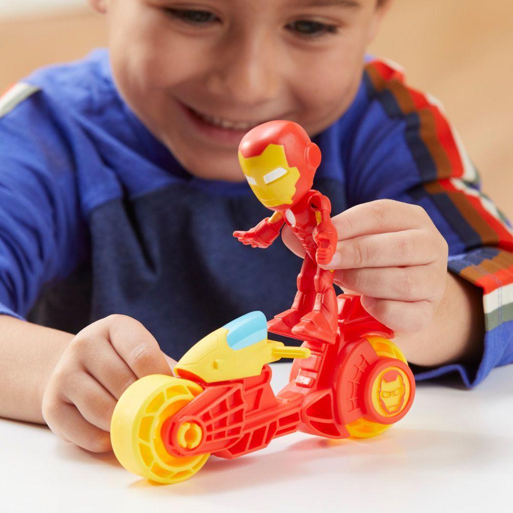 Set Spidey & His Amazing Friends Iron Man Con Motocicleta-7