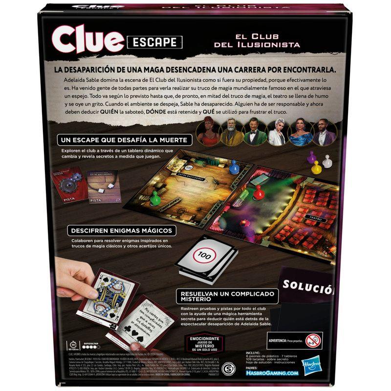 Juego de Mesa Hasbro Gaming Clue Escape El Club del Ilusionista -3