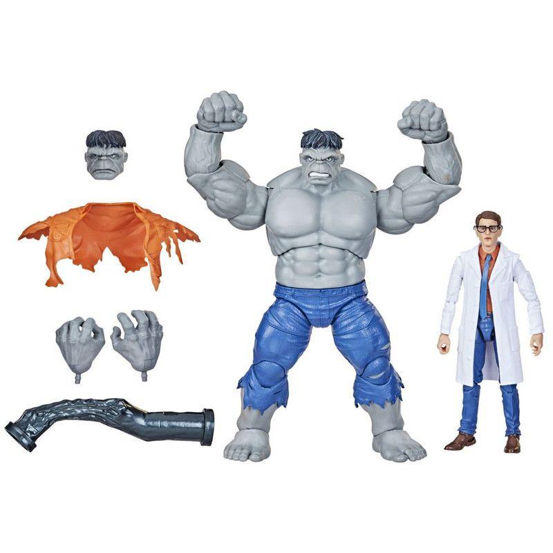 Figura de Acción Marvel Legends Series Hulk gris y el Dr. Bruce Banner-0