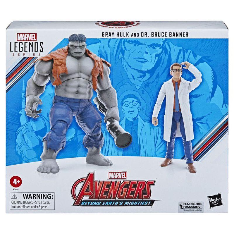 Figura de Acción Marvel Legends Series Hulk gris y el Dr. Bruce Banner-1