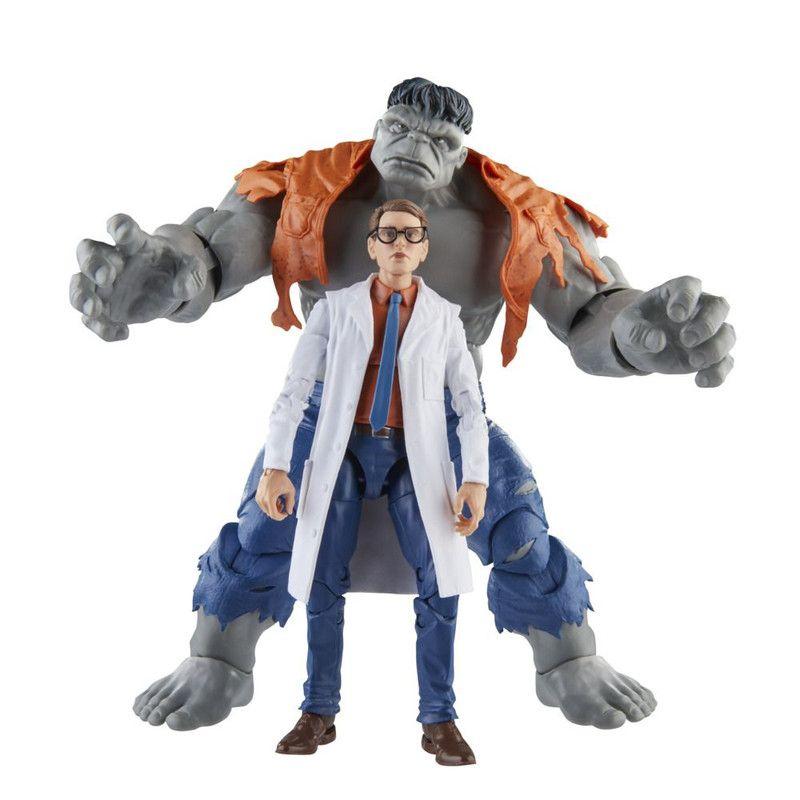 Figura de Acción Marvel Legends Series Hulk gris y el Dr. Bruce Banner-5