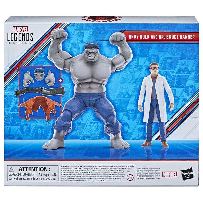 Figura de Acción Marvel Legends Series Hulk gris y el Dr. Bruce Banner-3