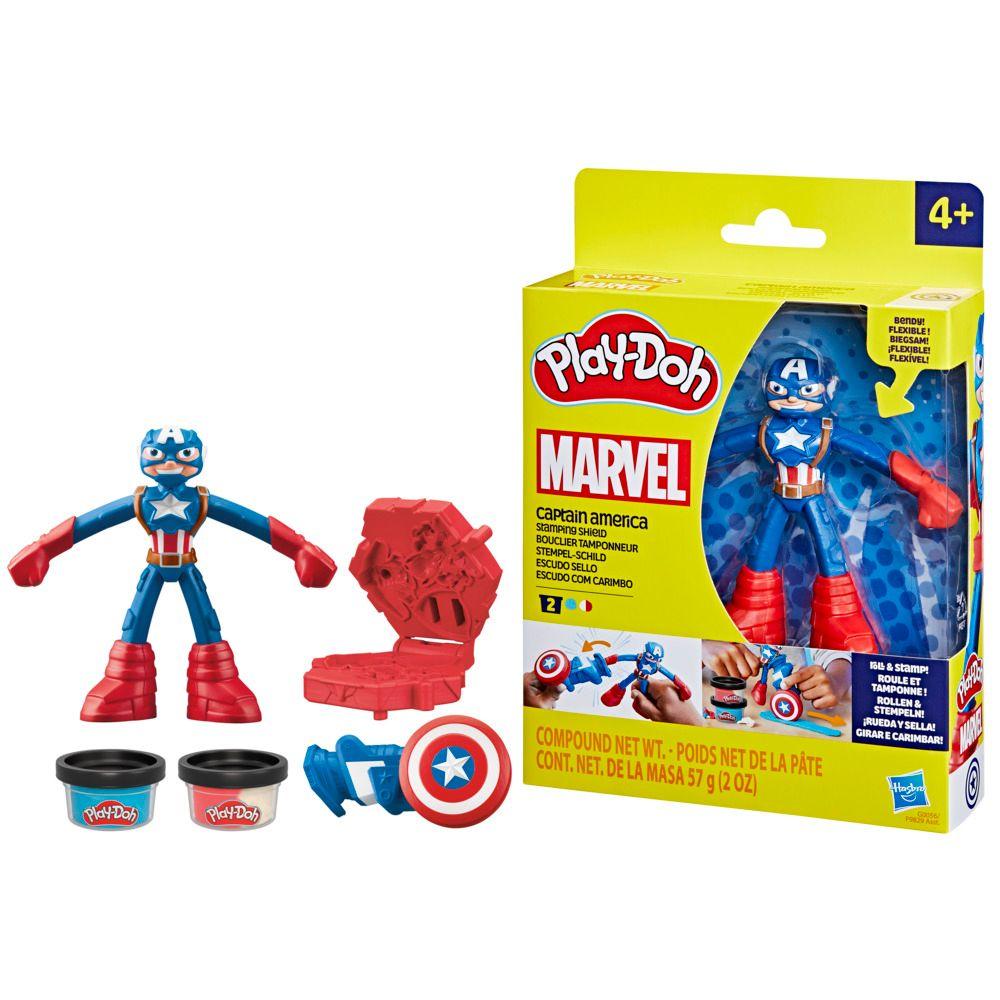 Masas y Plastilinas Play Doh Marvel Capitán América Escudo Sello-2