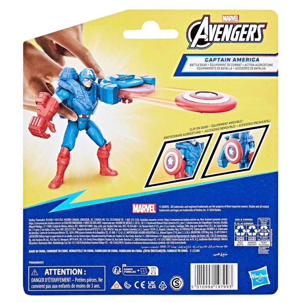 Figura de Acción Marvel Avengers Epic Hero Series Capitán América Con Equipamiento de Batalla-2