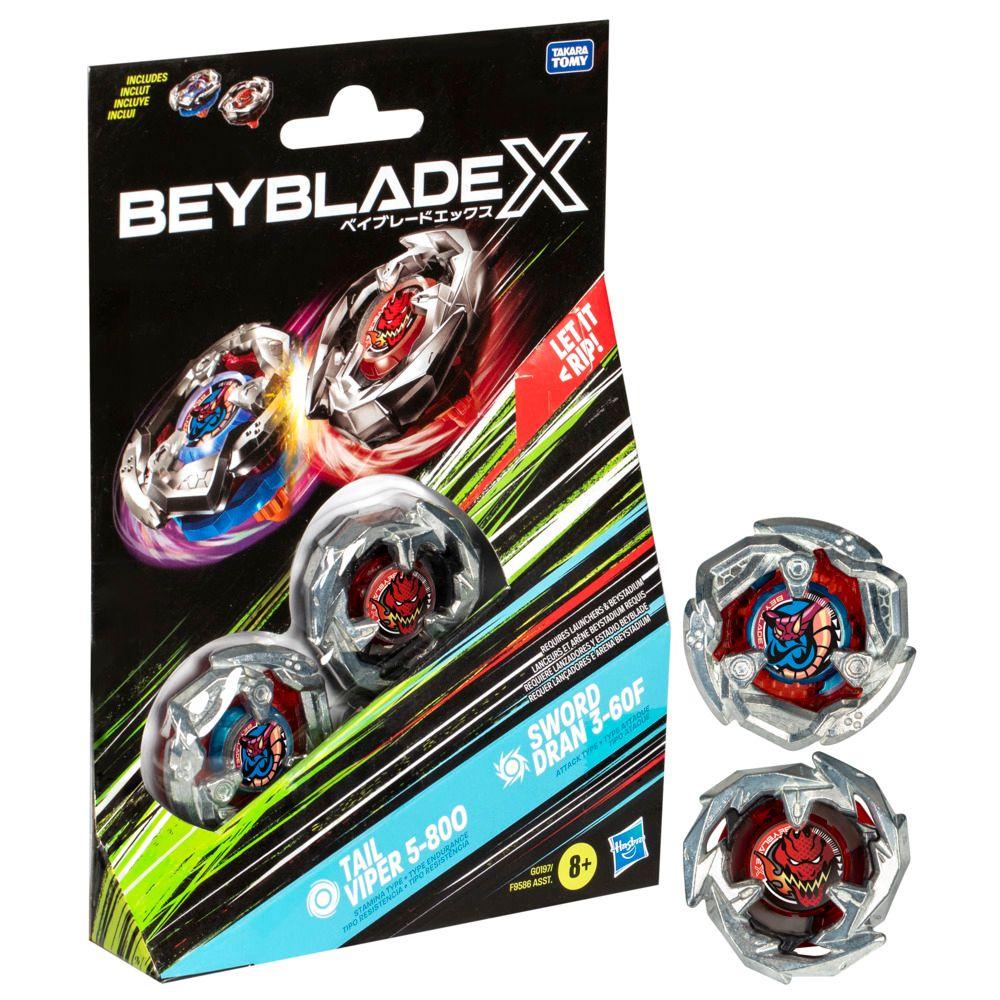 Trompo Beyblade X Tail Viper 5-80O y Sword Dran 3-60F-2