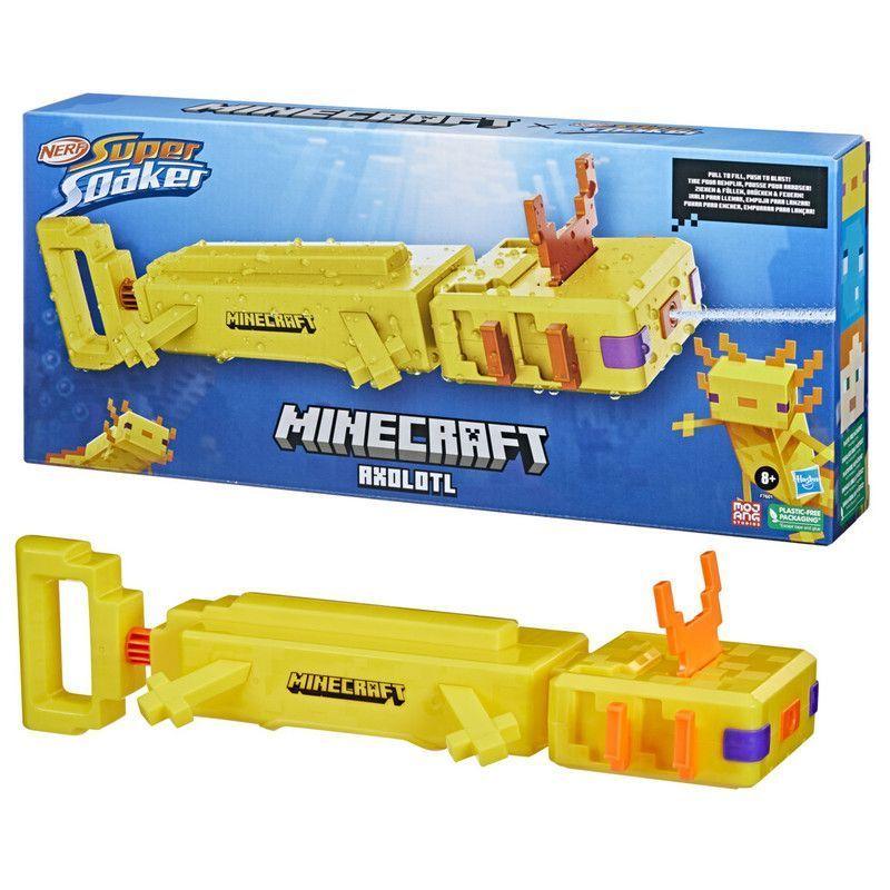 Lanzador De Agua Super Soaker Minecraft Axolotl-2