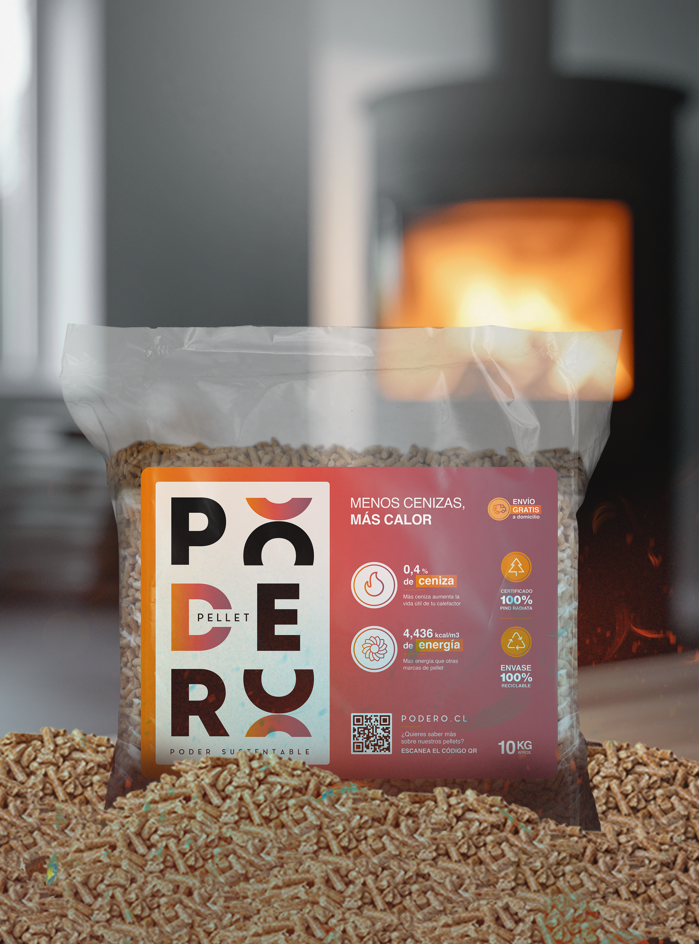 Pack 36 Bolsas de Pellet de Madera Podero – 10 kg c/u (360 kg Total) | Formato Liviano y Accesible-2