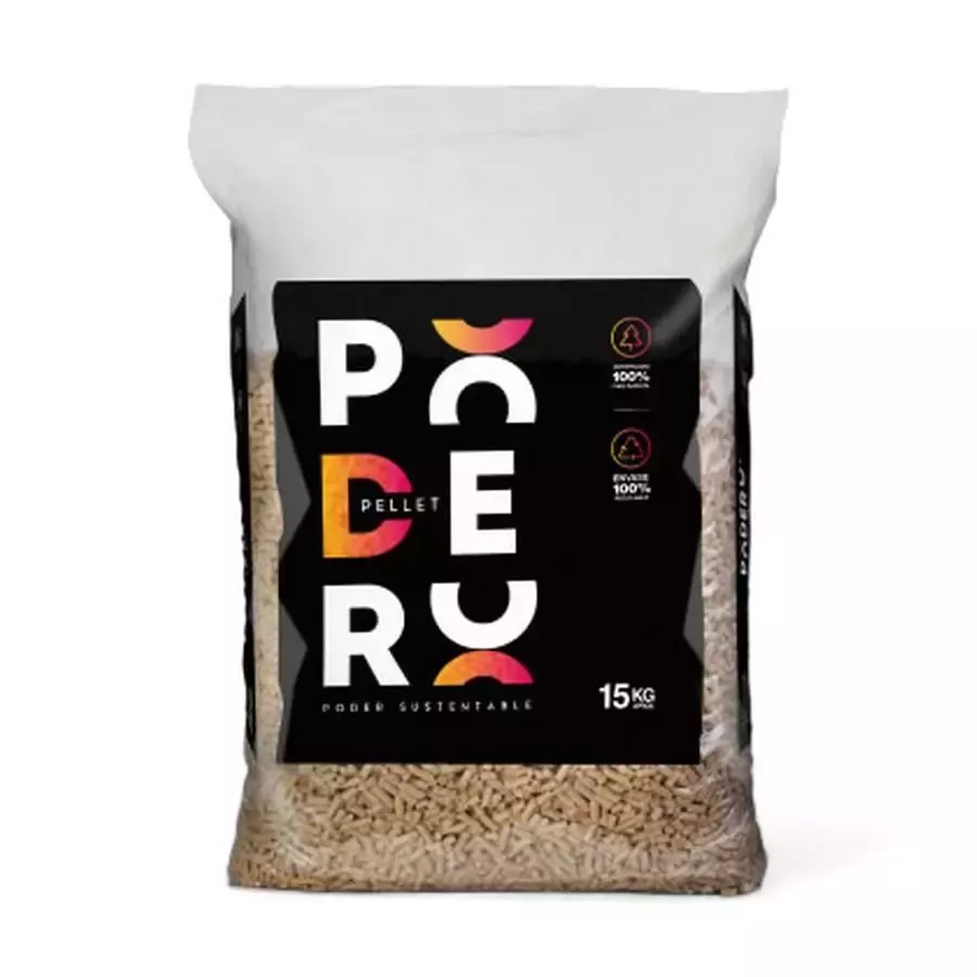 Pack 2 Bolsas de Pellet de Madera Podero – 15 kg c/u (30 kg Total) | Reposición Rápida y Emergencias-0