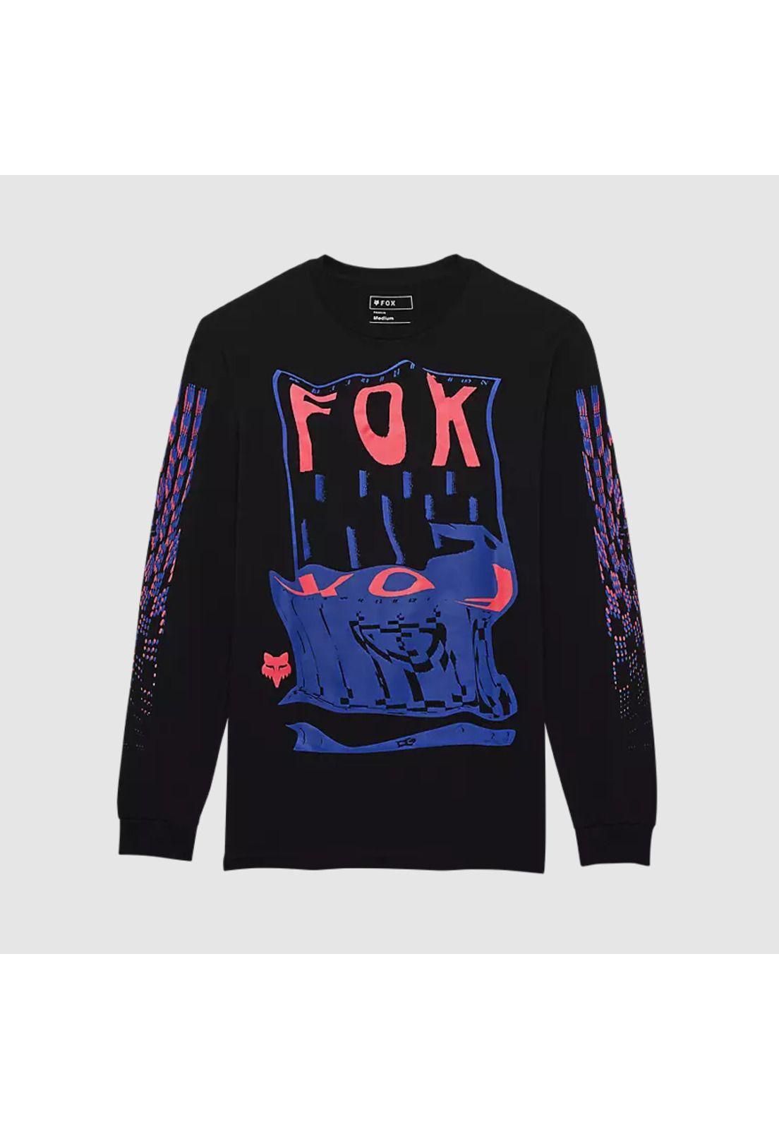 Polera Lifestyle Emotion Blast Premium Manga Larga Negro Fox-0