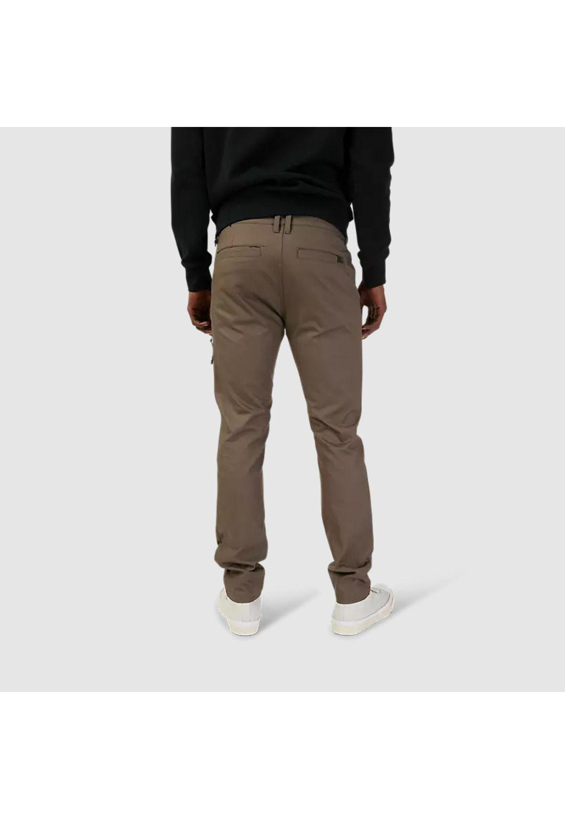Pantalon Lifestyle Essex Slim Elástico Cafe Fox-1