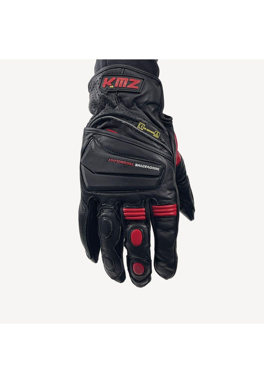 Guantes Moto Calle Combo Negro/Rojo KMZ-0