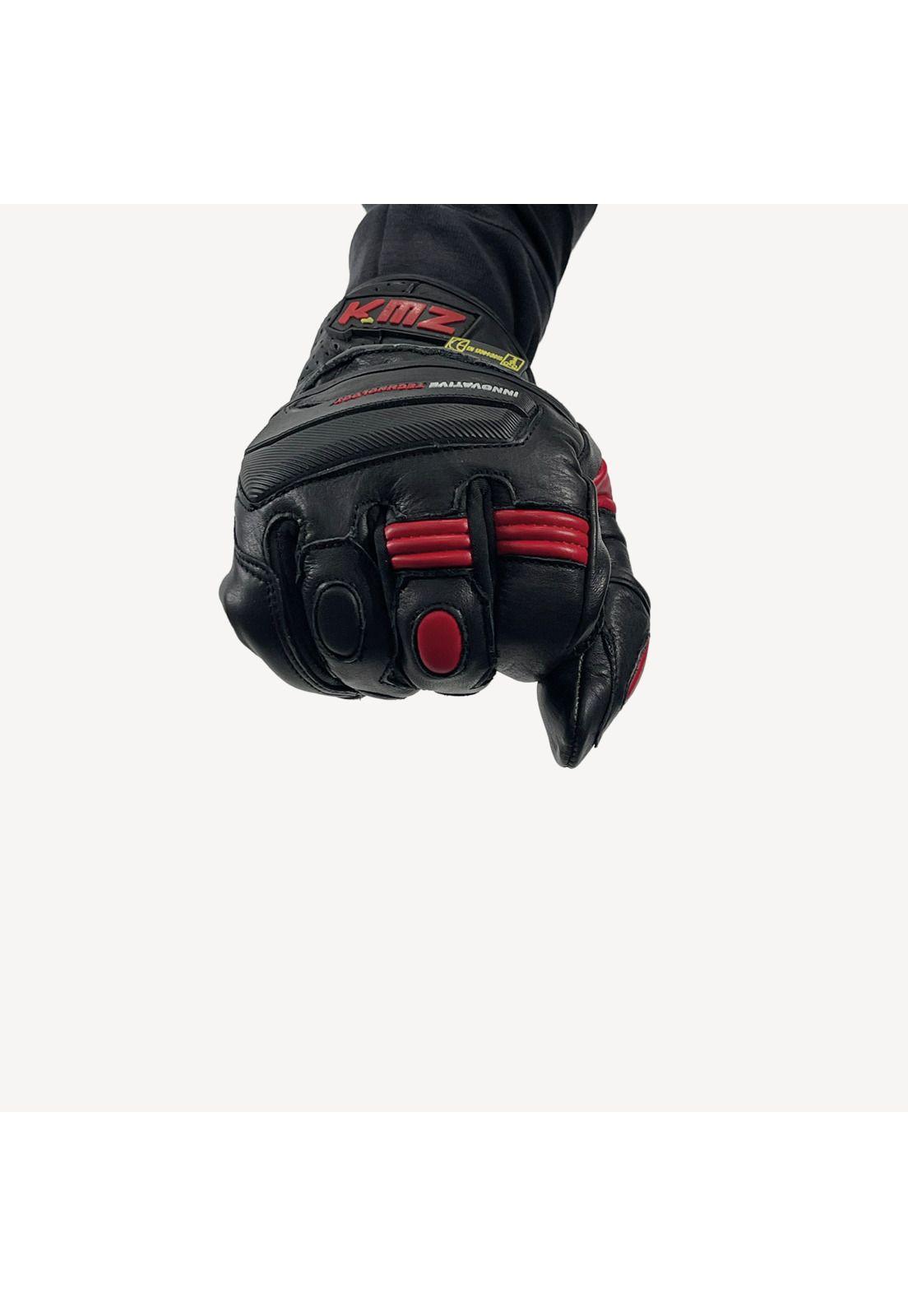 Guantes Moto Calle Combo Negro/Rojo KMZ-3