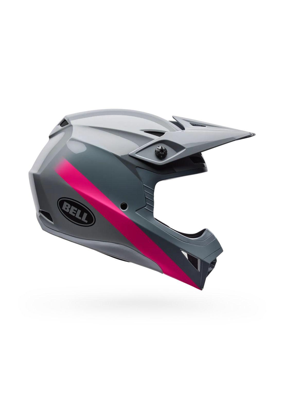 Casco Moto MX-10 Mips Aviator Gris/Rosado Bell-0