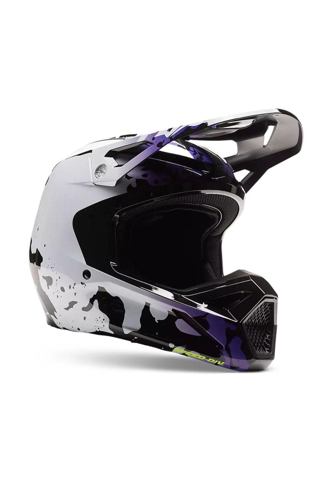 Casco Moto V1 Morphic Negro/Blanco Fox-0