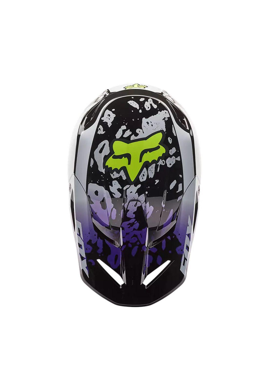 Casco Moto V1 Morphic Negro/Blanco Fox-3