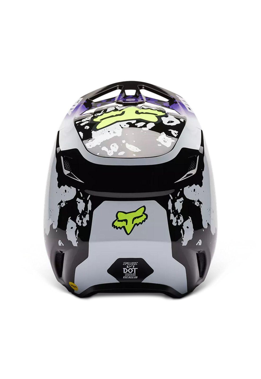 Casco Moto V1 Morphic Negro/Blanco Fox-4