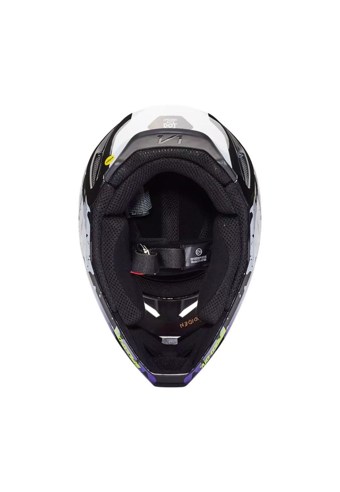 Casco Moto V1 Morphic Negro/Blanco Fox-5