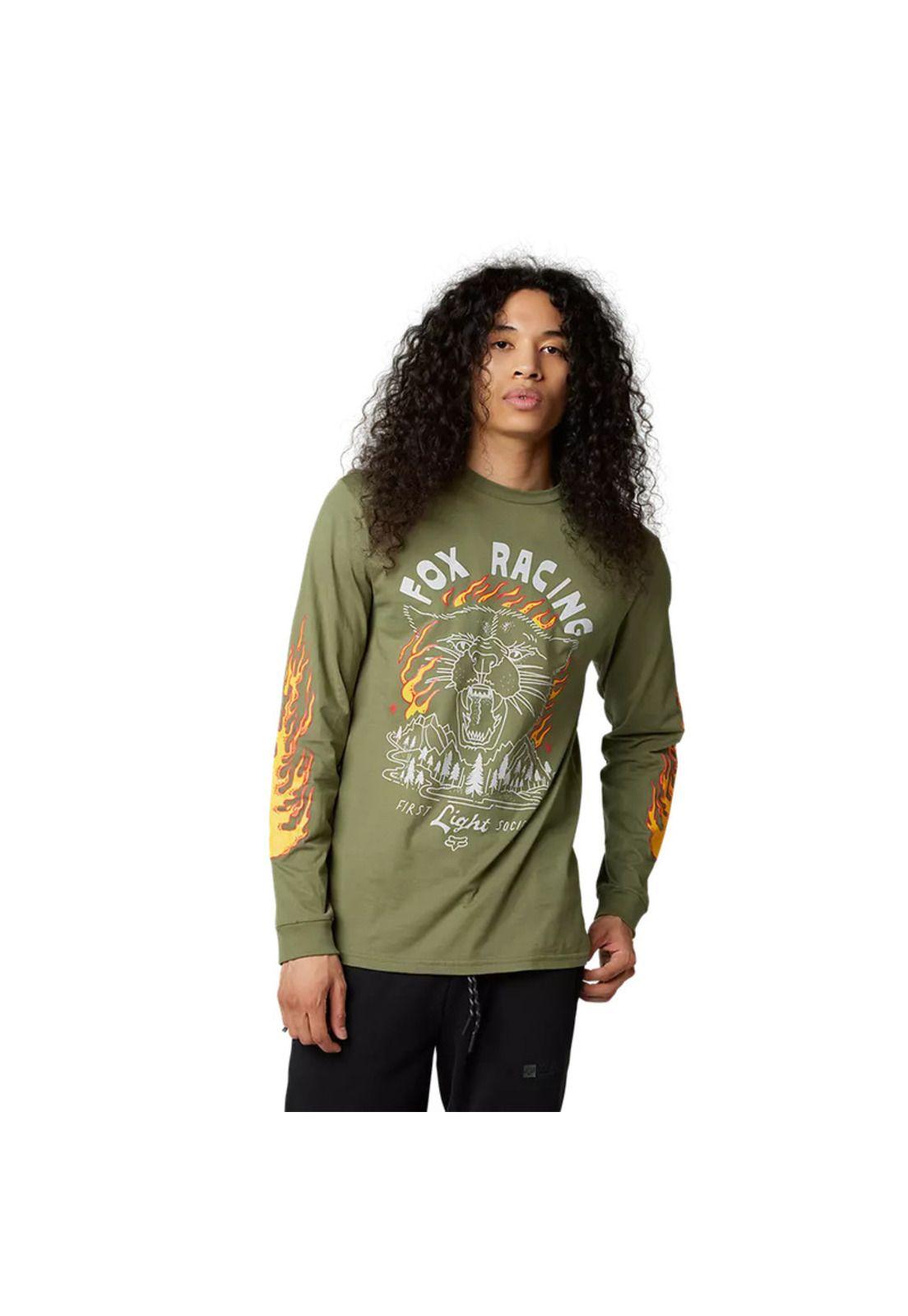 Polera Lifestyle Manga Larga Parkerboss Verde Fox-0