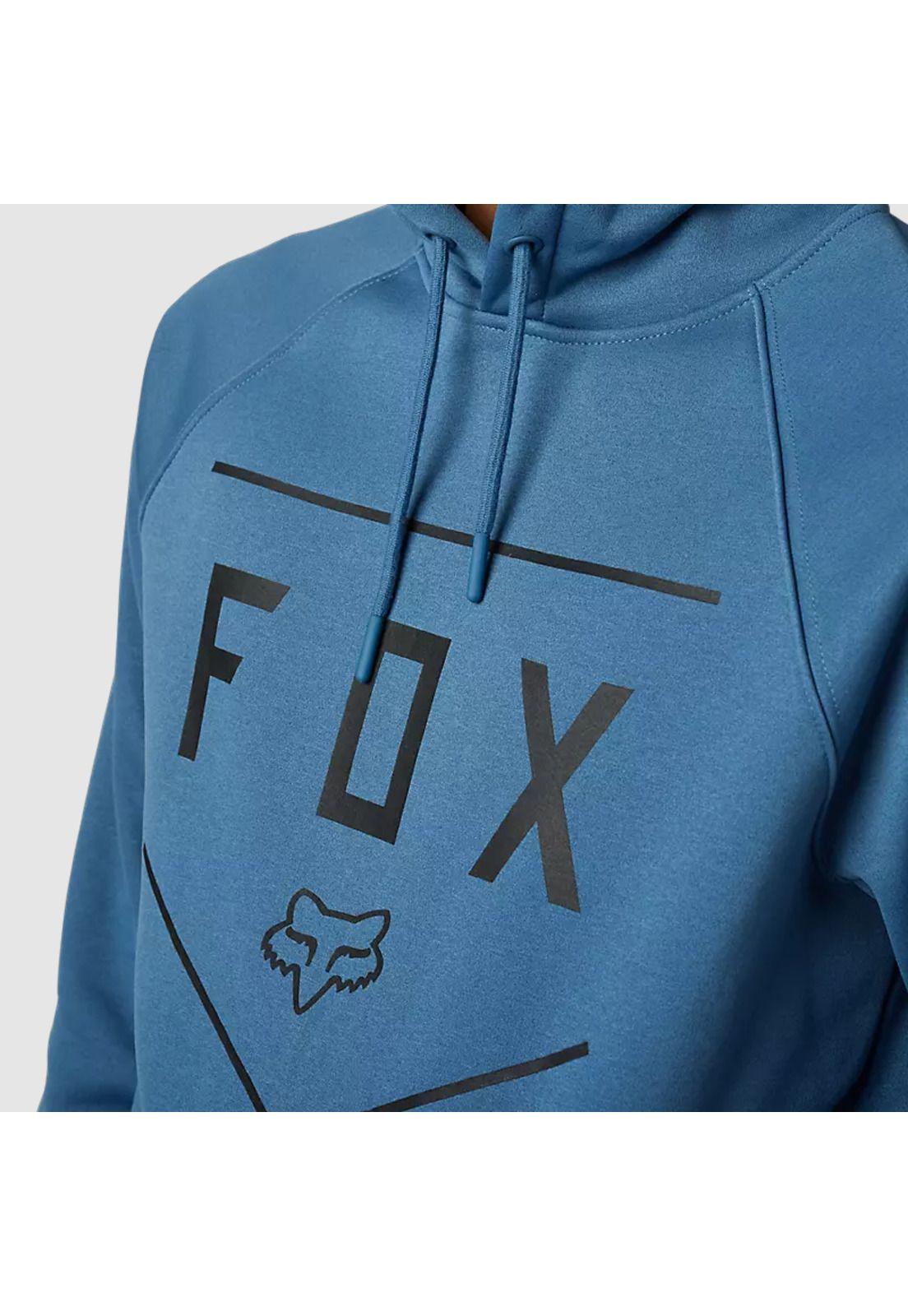 Poleron Lifestyle Pullover Shield con Capucha Azul Fox-3
