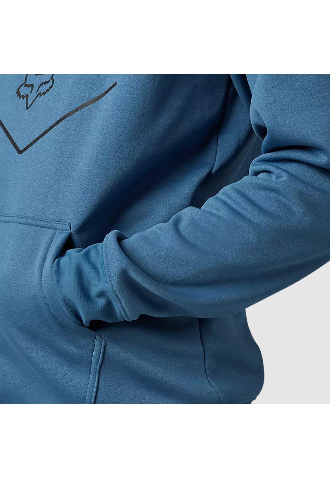 Poleron Lifestyle Pullover Shield con Capucha Azul Fox-4