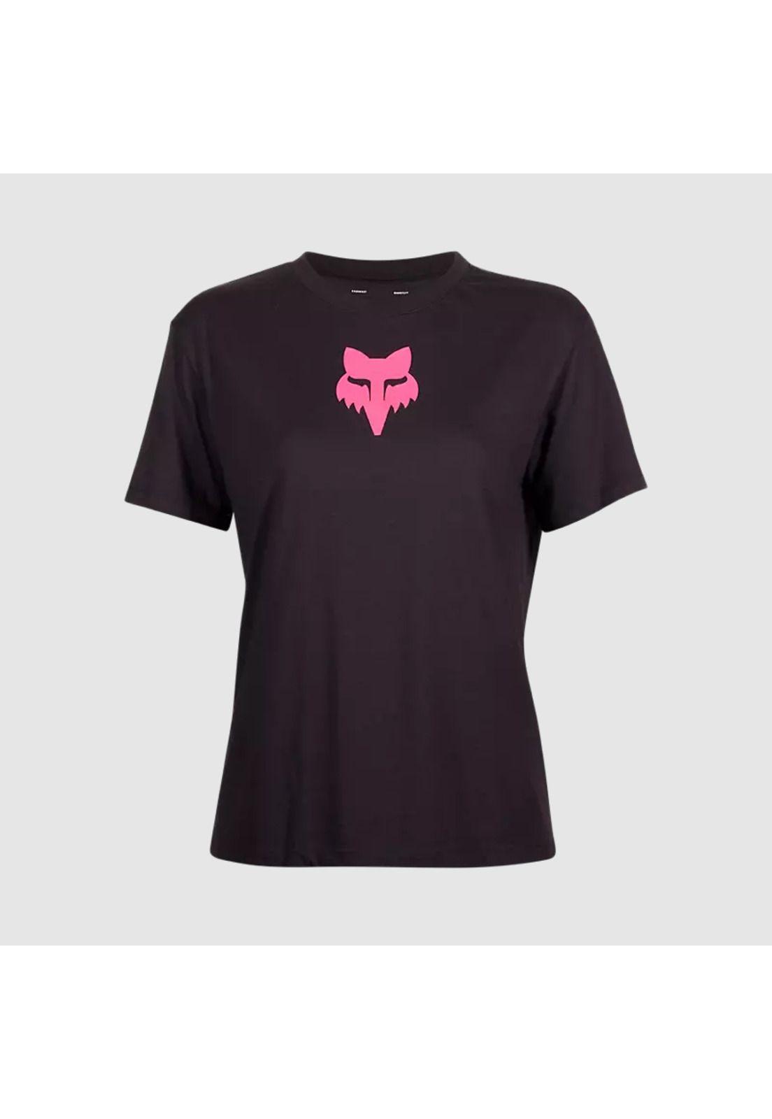 Polera Lifestyle Mujer Fox Head Negro/Rosado Fox-0
