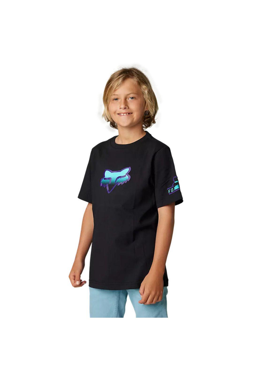 Polera Lifestyle Niño Vizen Negro Fox-1