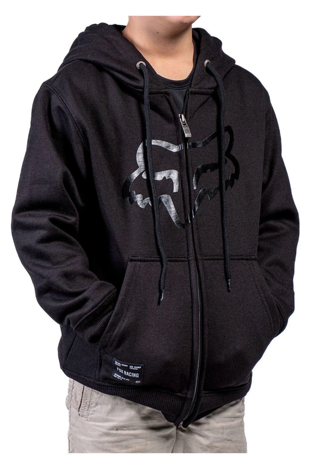 Poleron Lifestyle Niño Destrakt Zip Negro Fox-1